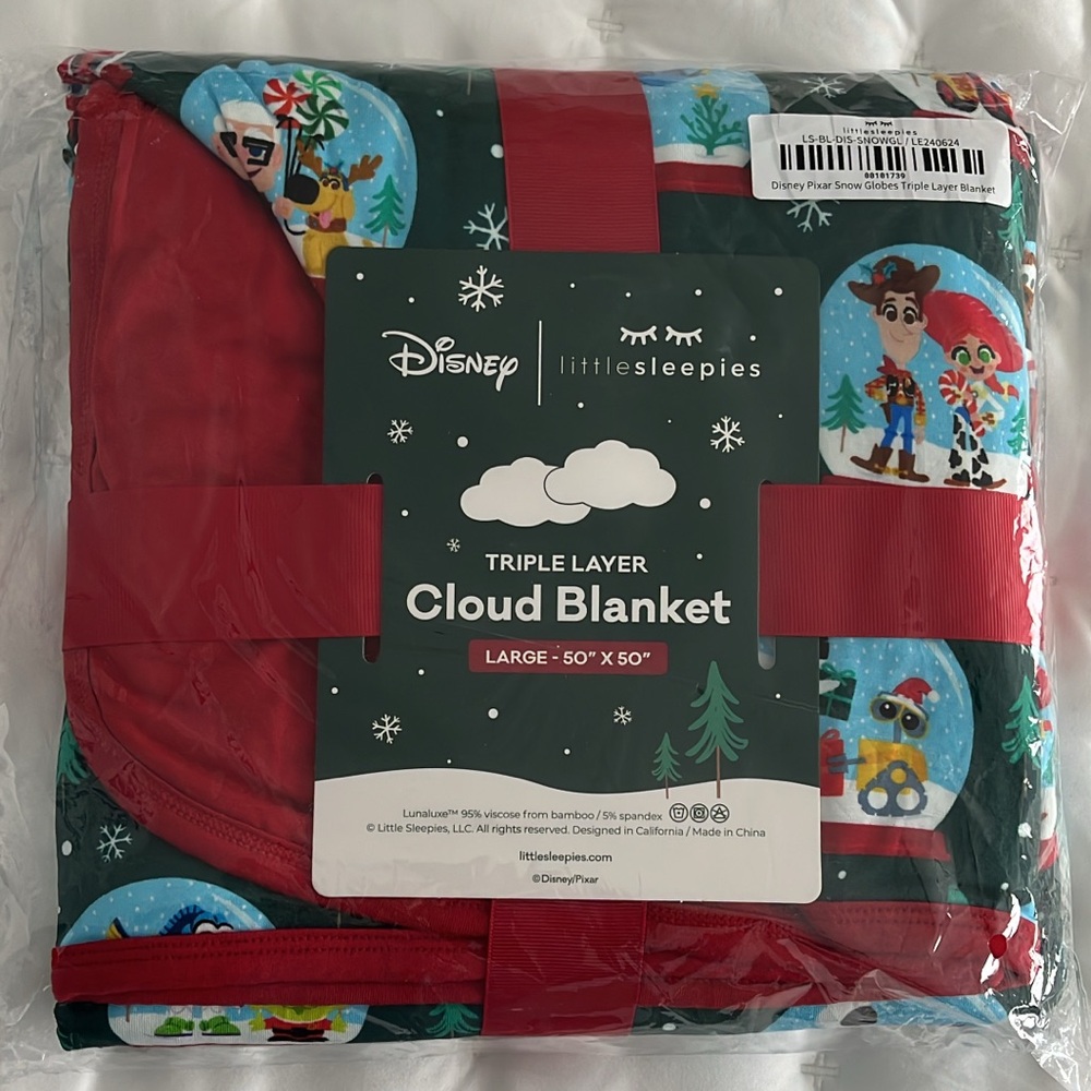NIB Pixar Christmas Could blanket